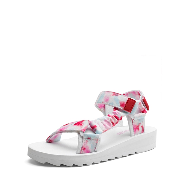 Comfortable Platform Hiking Sandals - RED WHITE -  0